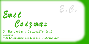 emil csizmas business card